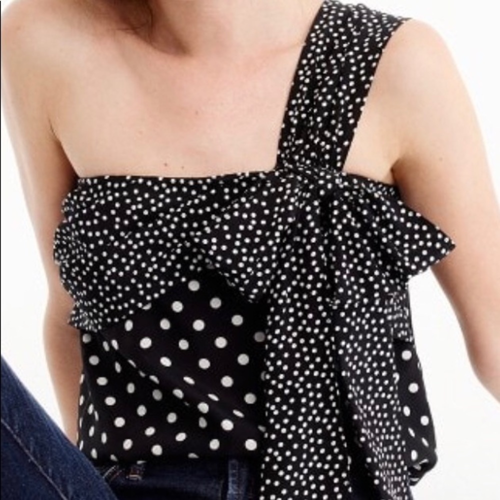 J.Crew Black and White Shoulder Top